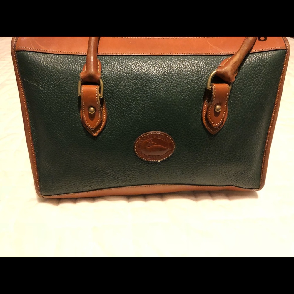 VINTAGE Dooney & Bourke Handbag-Green and Tan